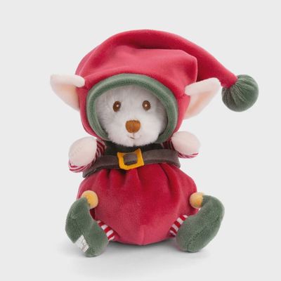 Ziggy Santa's Little Helper red plush toy by Bukowski Bears isolated on white background