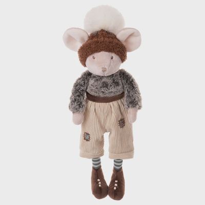 Winter Henry teddy bear by Bukowski Bears against a neutral studio background