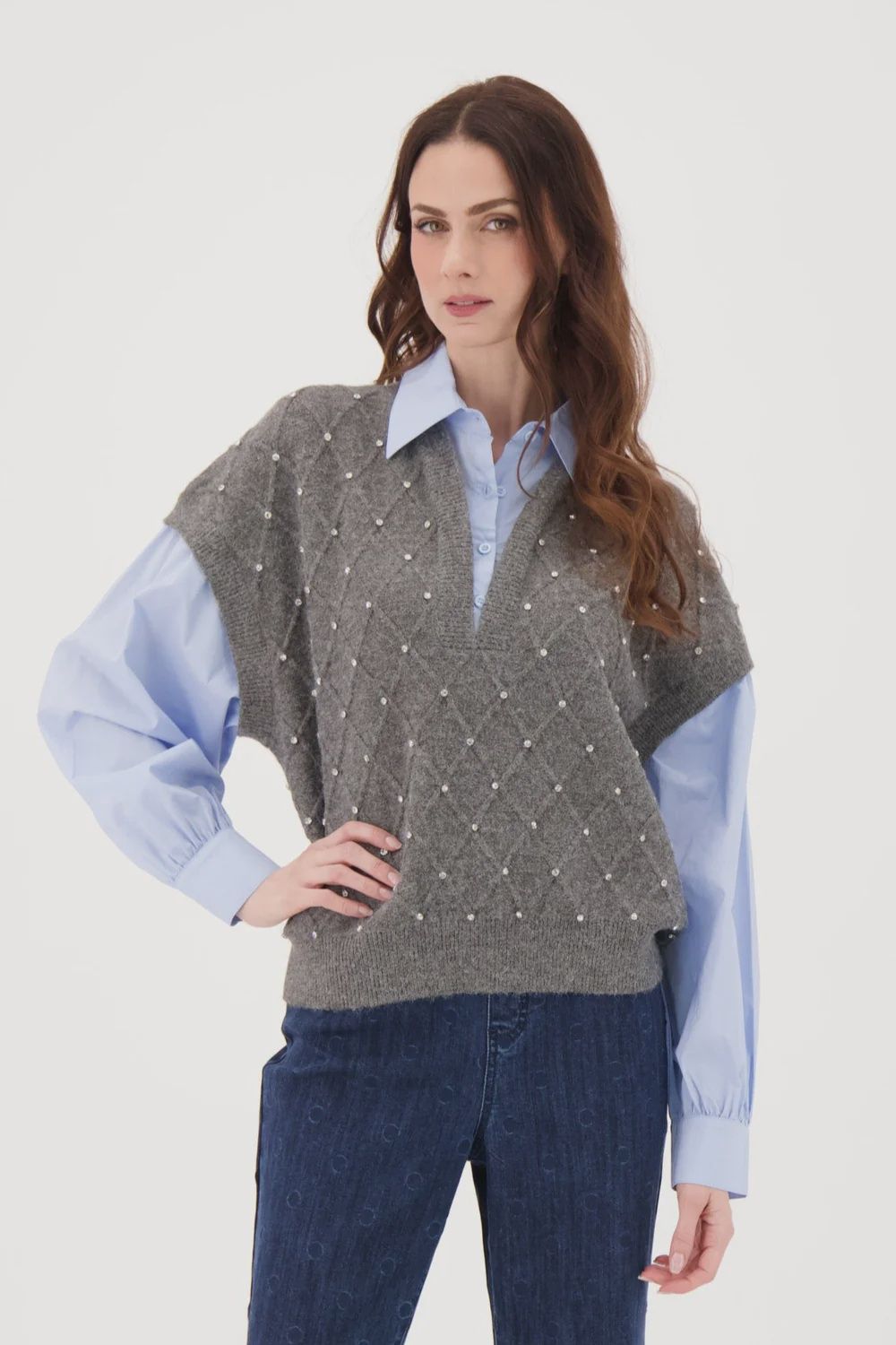 Fooler’ Loose Fit Sweater Vest, Size: M-L