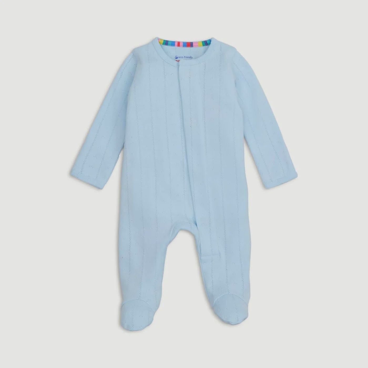 Blue Love Lines Pointelle Modal Magnetic Parent Favorite Footie