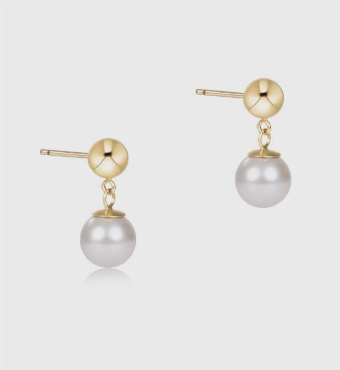 Classic 8mm Ball Drop Stud - Pearl