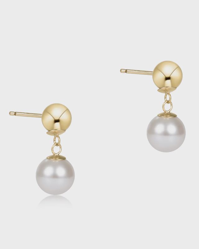 Classic 10mm Ball Drop Stud - Pearl
