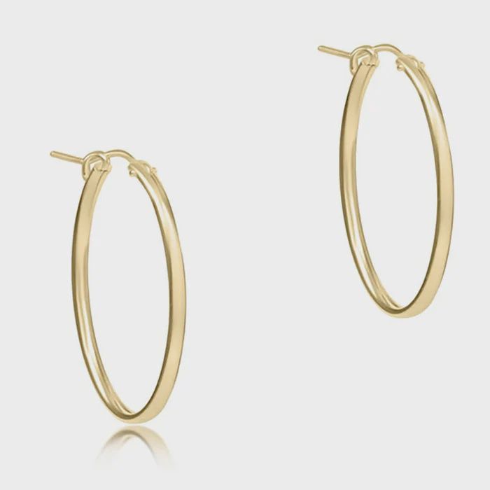 Oval Gold 1&quot; Hoop - Smooth