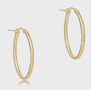 Oval Gold 1&quot; Hoop - Textured