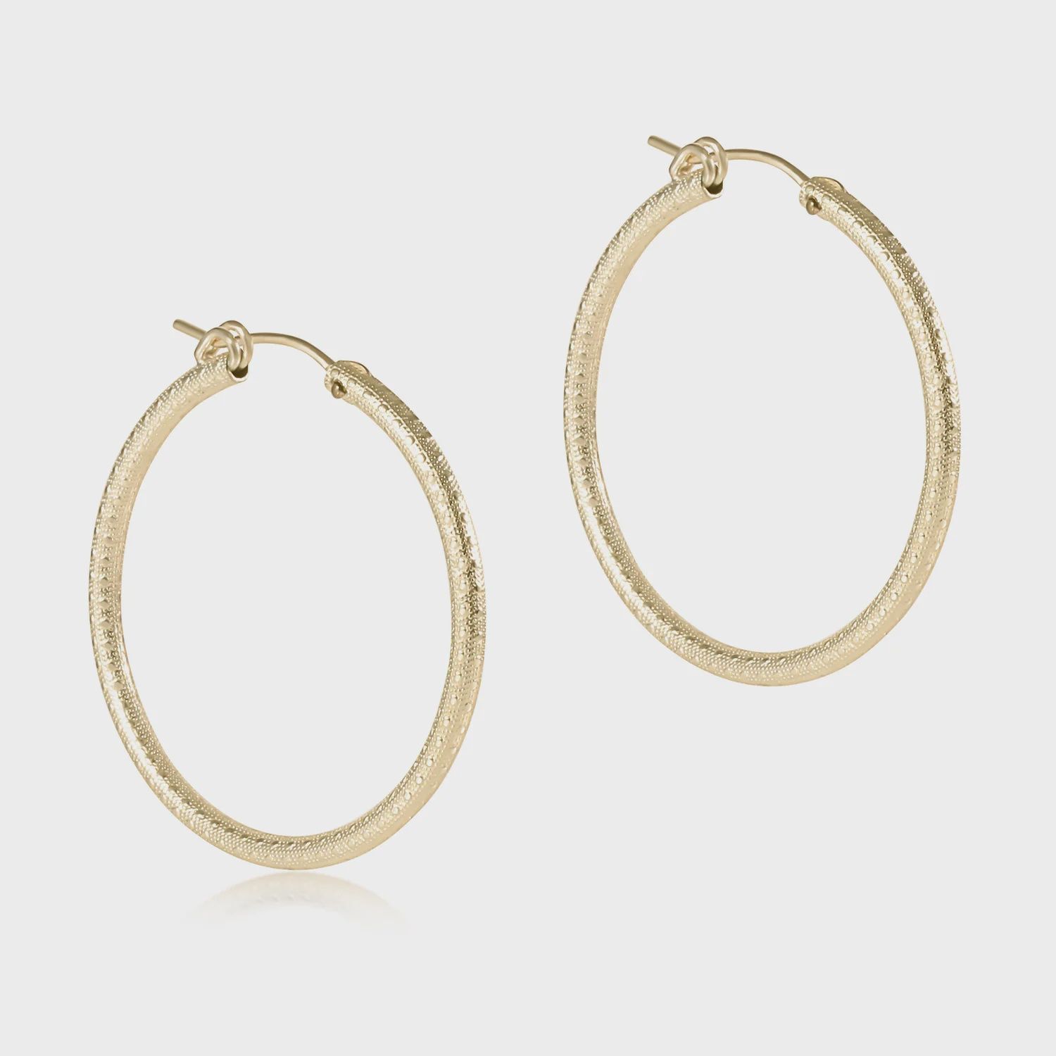 Round Gold 1.25&quot; Hoop - Textured