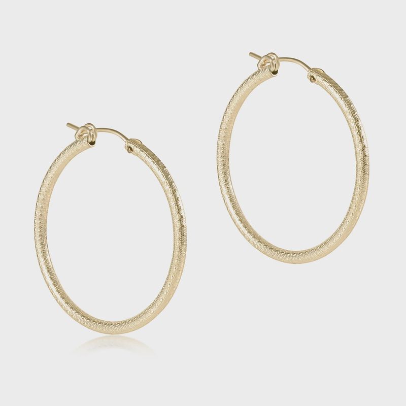Round Gold 1.25&quot; Hoop - Textured