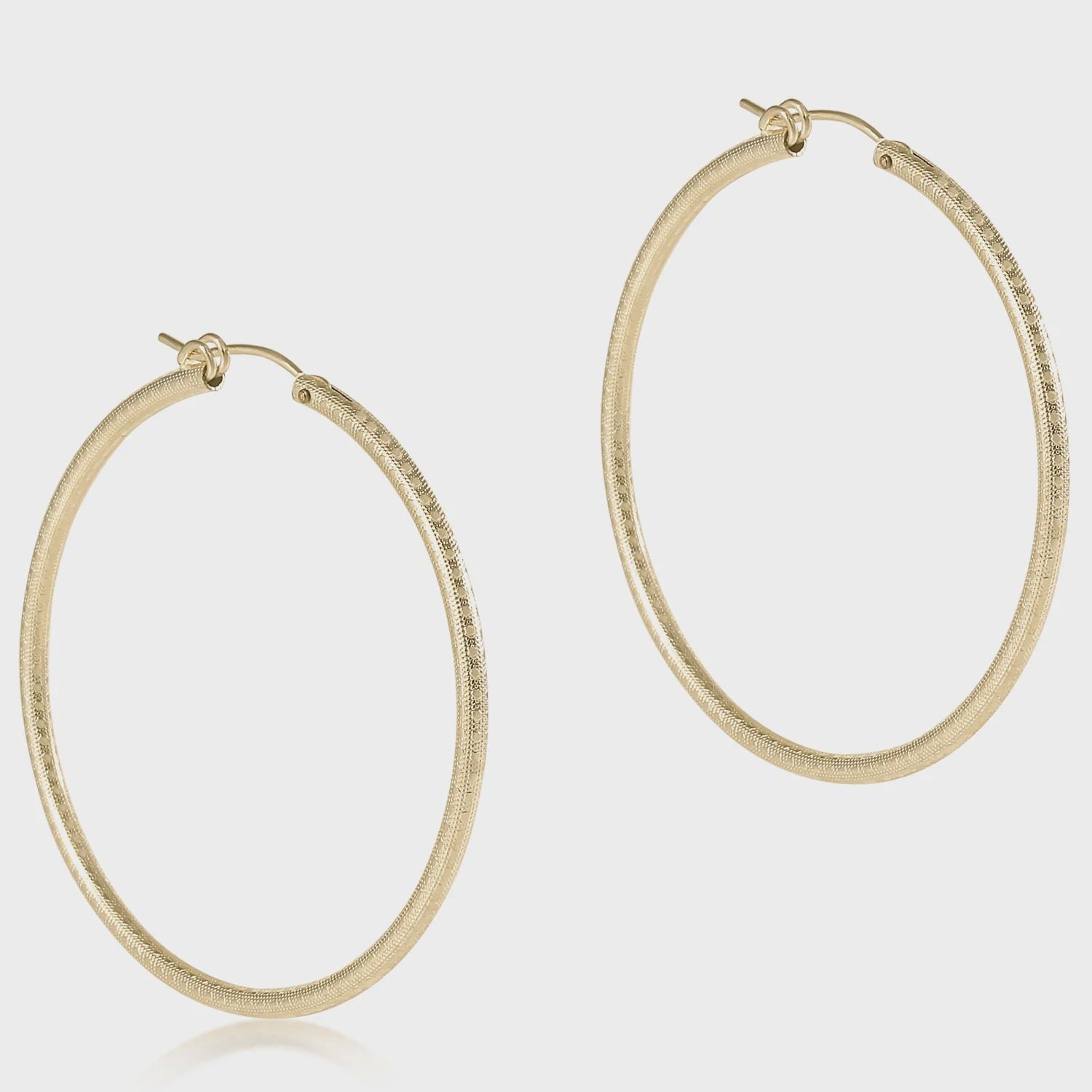 Round Gold 2&quot; Hoop - Textured