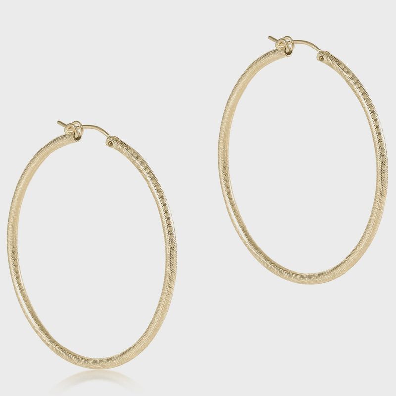 Round Gold 2&quot; Hoop - Textured