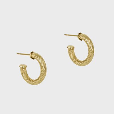 Round Gold 0.5" Hoop - Textured