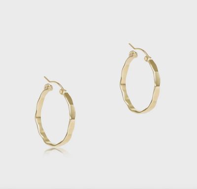 Scalloped Round Gold 1.25" Hoop - Smooth