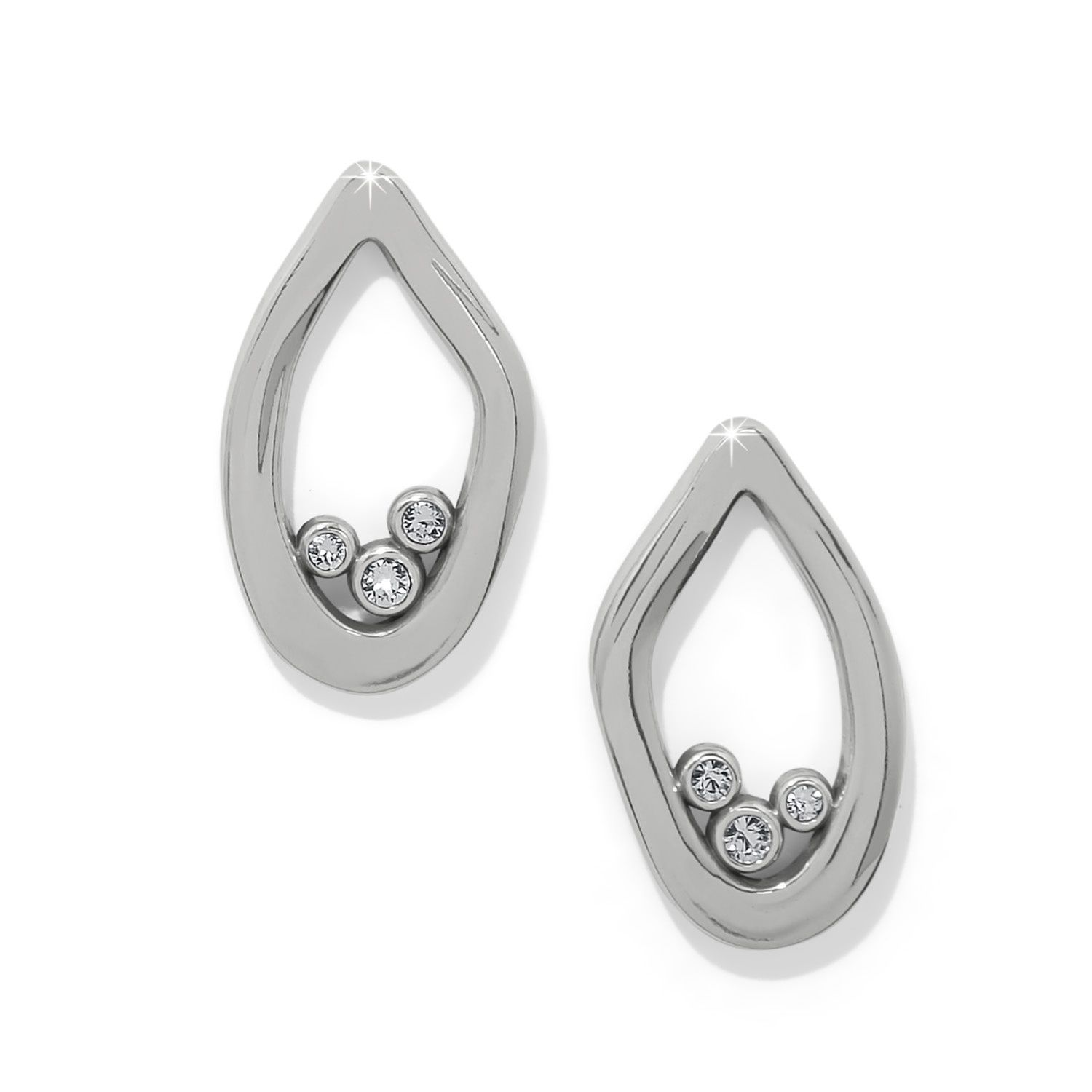 Cascade Lumina Post Earrings, Colour: Silver