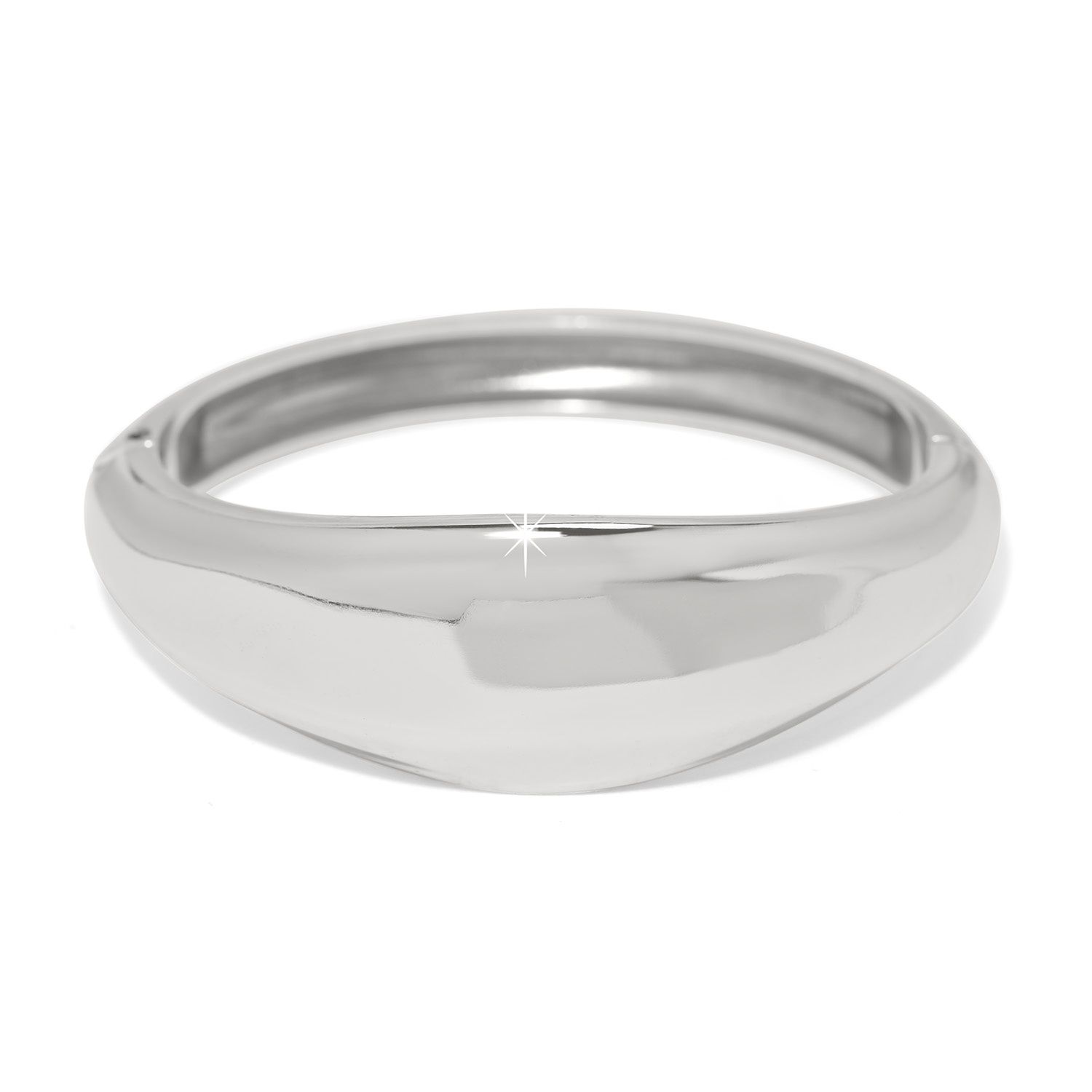 Cascade Lumina Hinged Bangle, Colour: Silver