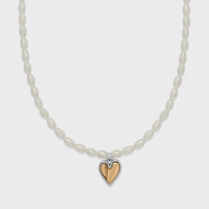 Cascade Embrace Pearl Heart Necklace