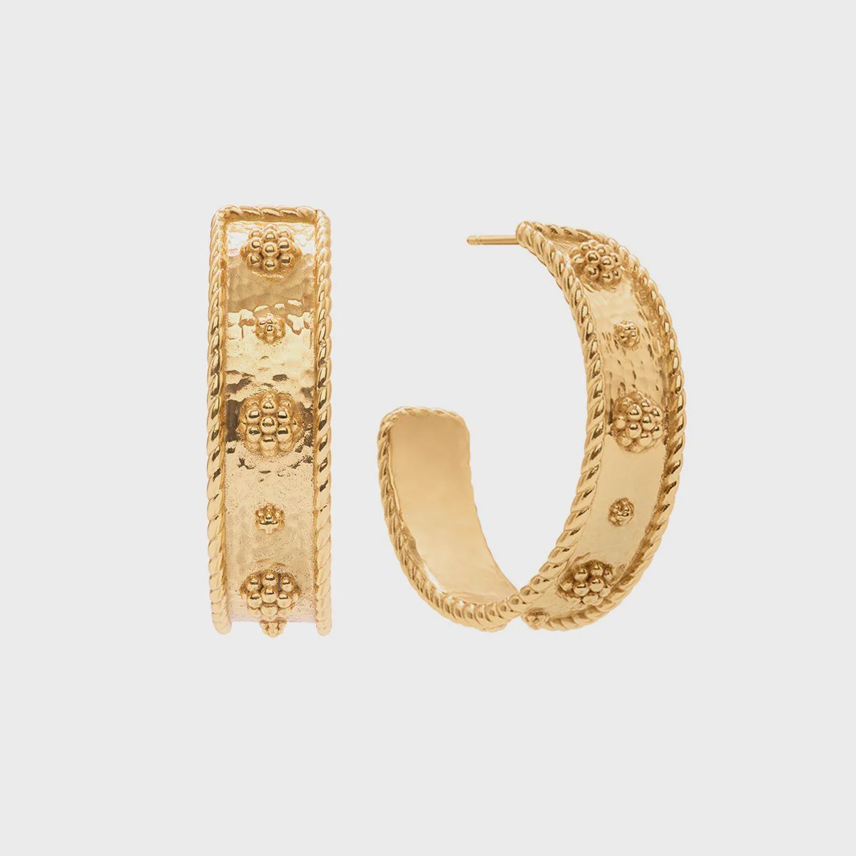 Berry Classic Medium Hoop Earrings - Gold