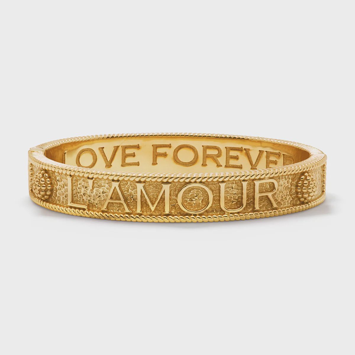 L&#39;Amour Toujour Hinged Bangle - Gold