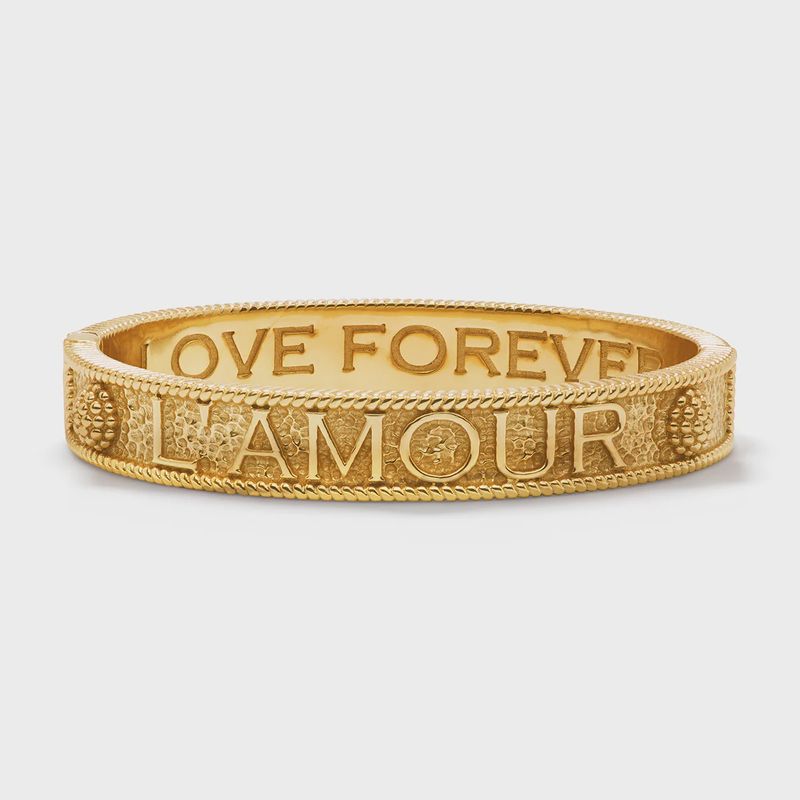 L&#39;Amour Toujour Hinged Bangle - Gold