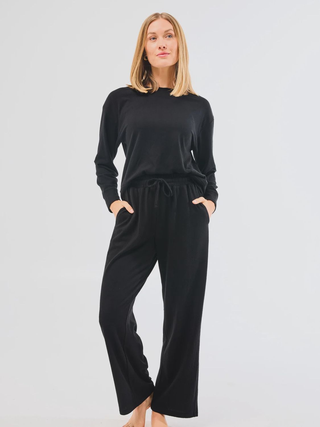 Sophie Wide Leg Pants Set | Black, Size: S
