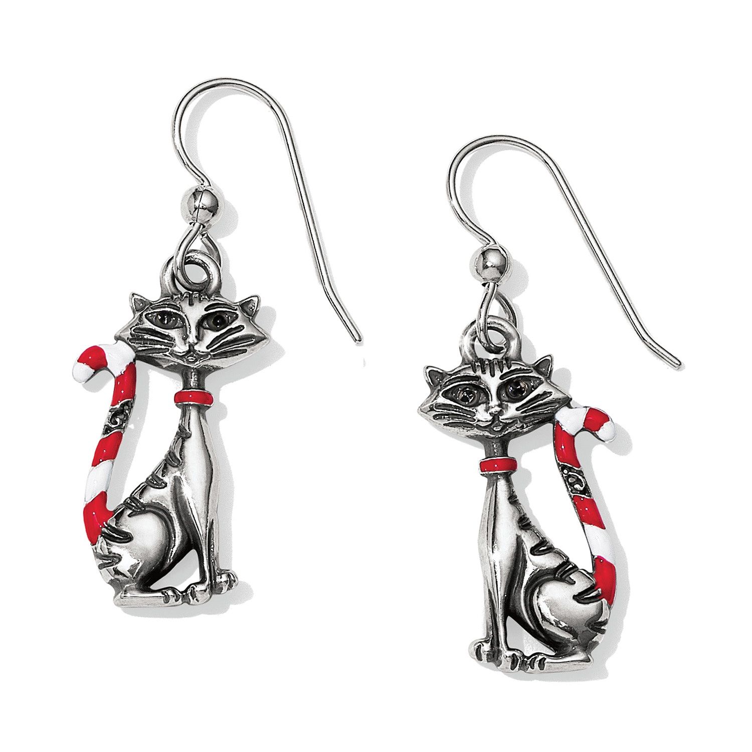 Candy Cane Cat Earrings