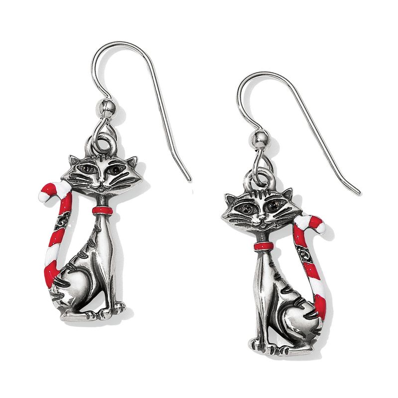 Candy Cane Cat Earrings