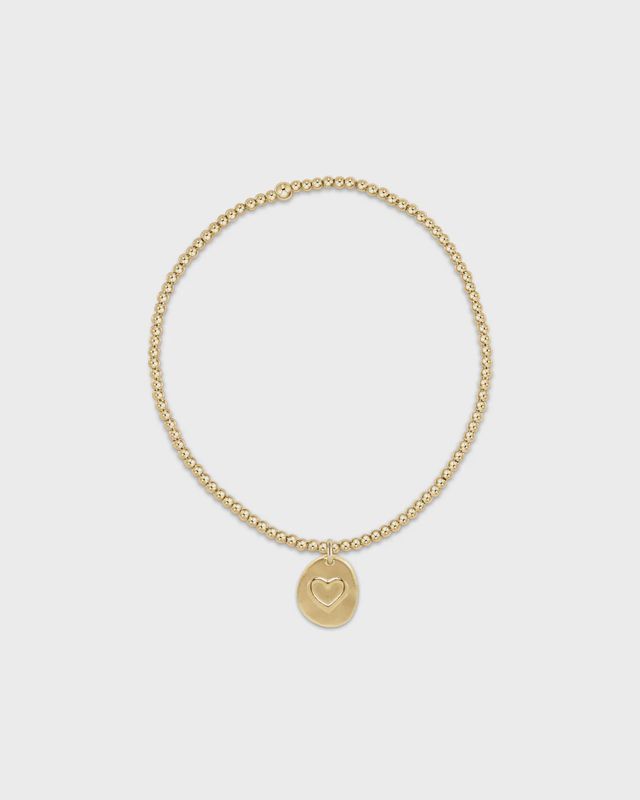 Extends - Classic Gold 2mm Bead Bracelet - Inspire Love Small Gold Charm