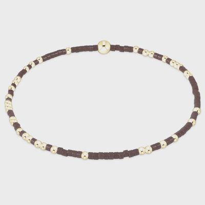 ENEWTON Hope Unwritten beaded bracelet in 14K gold-filled with chocolate beads, displayed on a neutral background