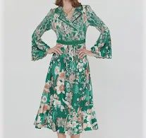 GREEN MULTI COLOR DRESS