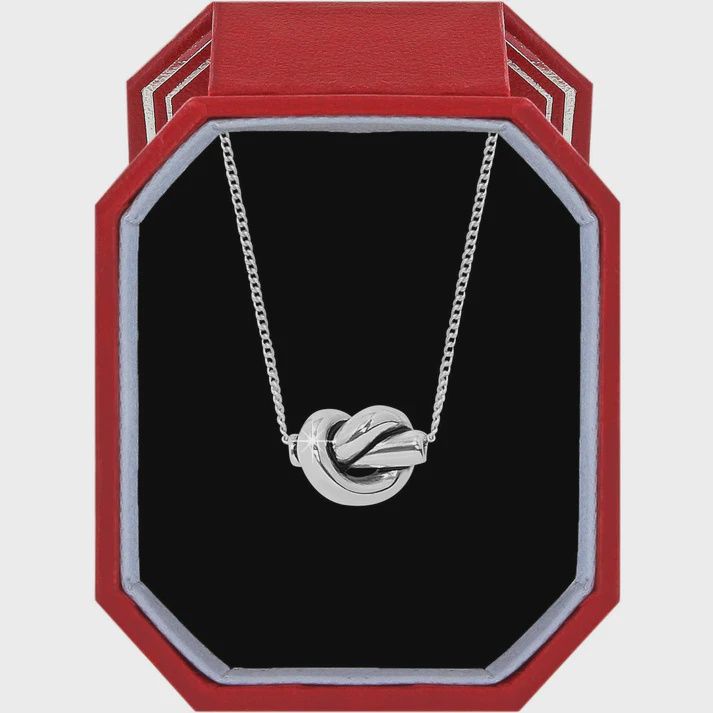 Interlok Single Knot Mini Necklace Gift Box, Colour: Silver