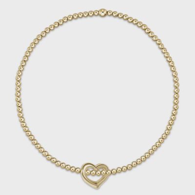 egirl Classic Gold 2.5mm Bead Bracelet - Love Gold Charm
