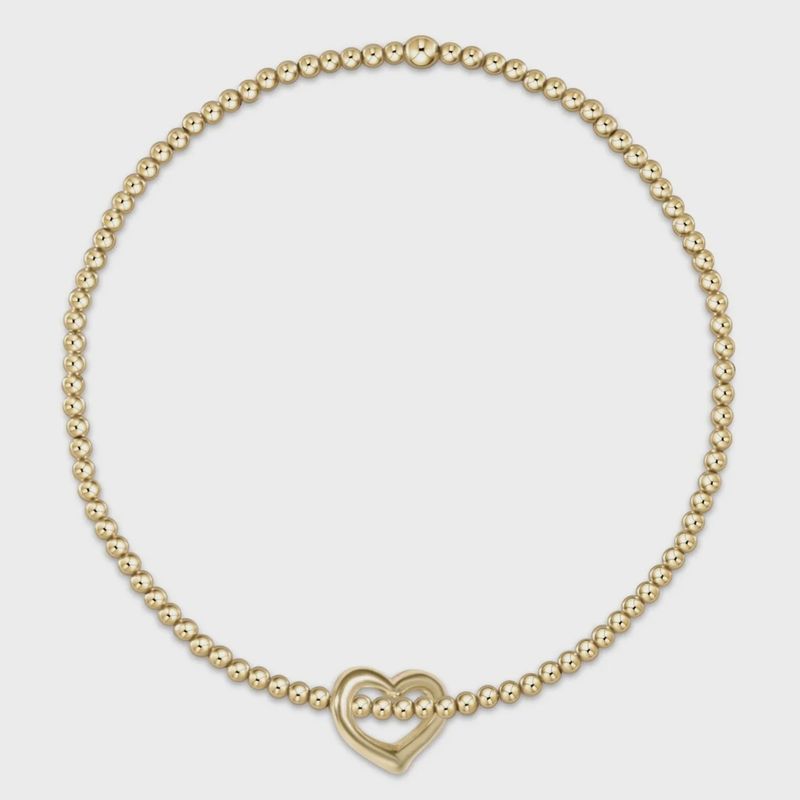 egirl Classic Gold 2.5mm Bead Bracelet - Love Gold Charm
