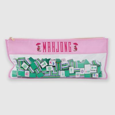 Oh My Mahjong Zippered Tile Storage Bag with Clear Bottom