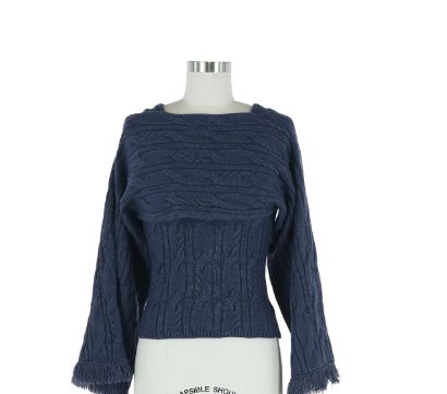 MIDNIGHT BLUE SHRUG AND SWEATER TOP, Silver: XS