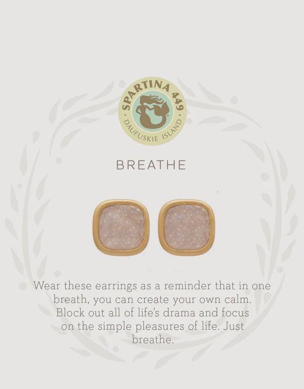 Sea La Vie Stud Earrings Breathe/Cream Druzy