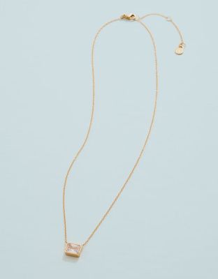 Columbia Square Necklace 16" Crystal