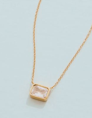 Columbia Square Necklace 16" Crystal