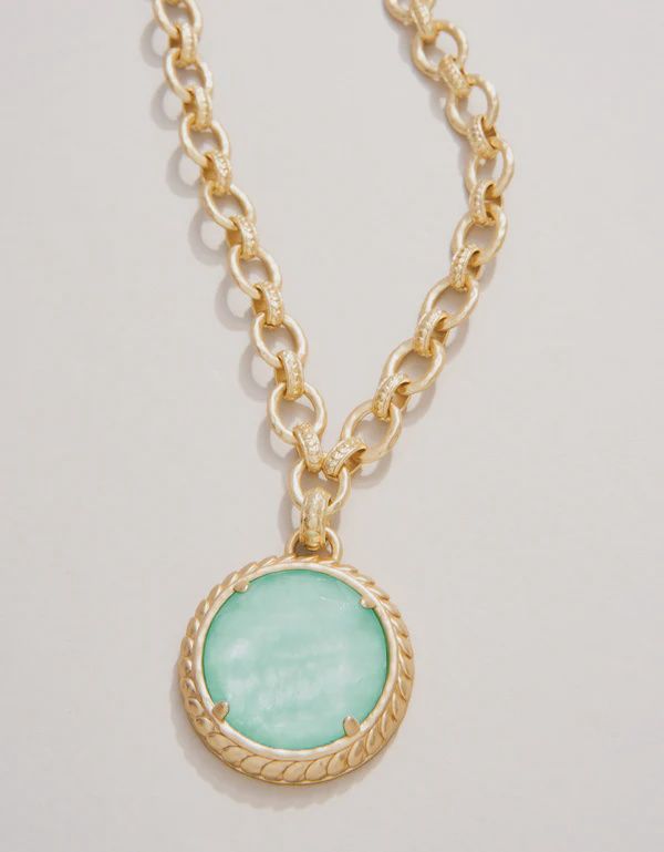 Karina Round Necklace 18&quot; Seafoam