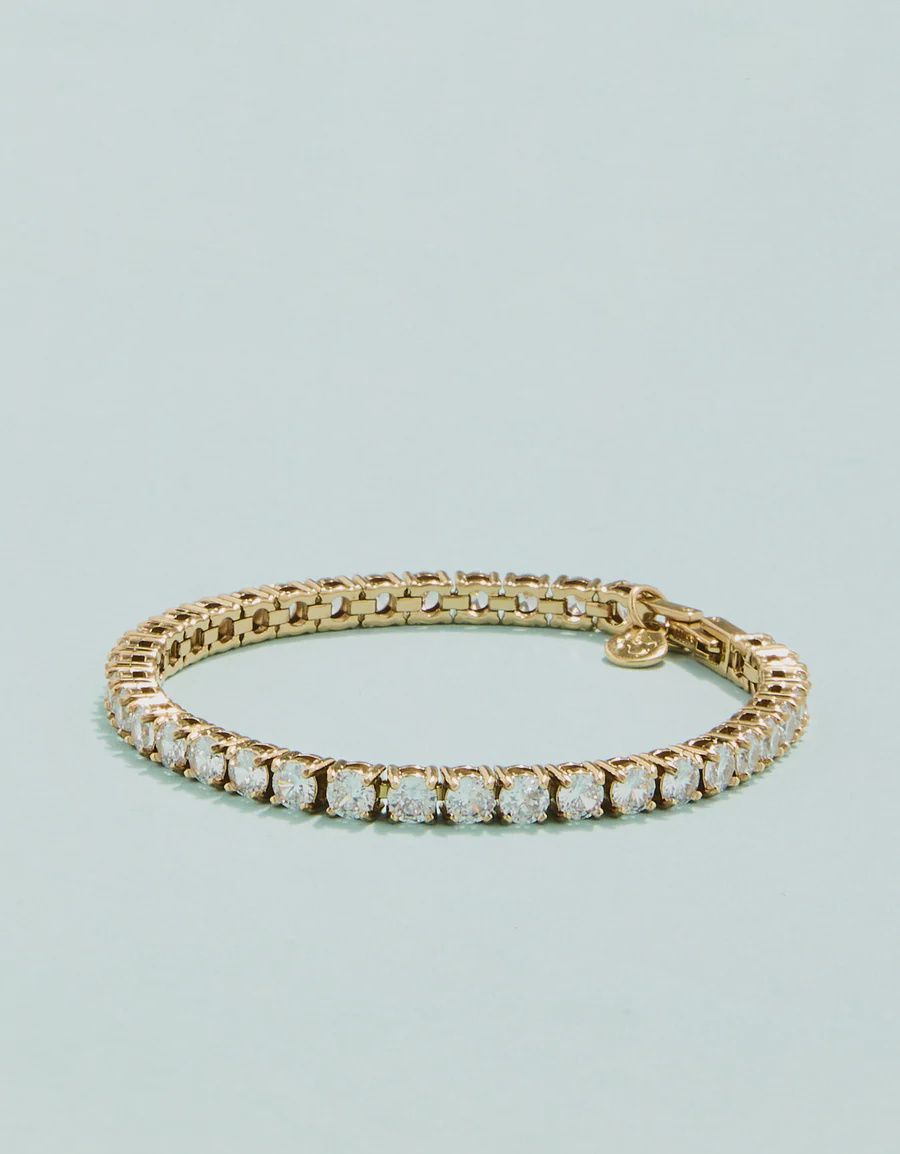 Sunrise Tennis Bracelet Crystal 4mm, Colour: Gold