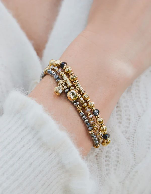 South Beach Stretch Bracelet Grey 6mm