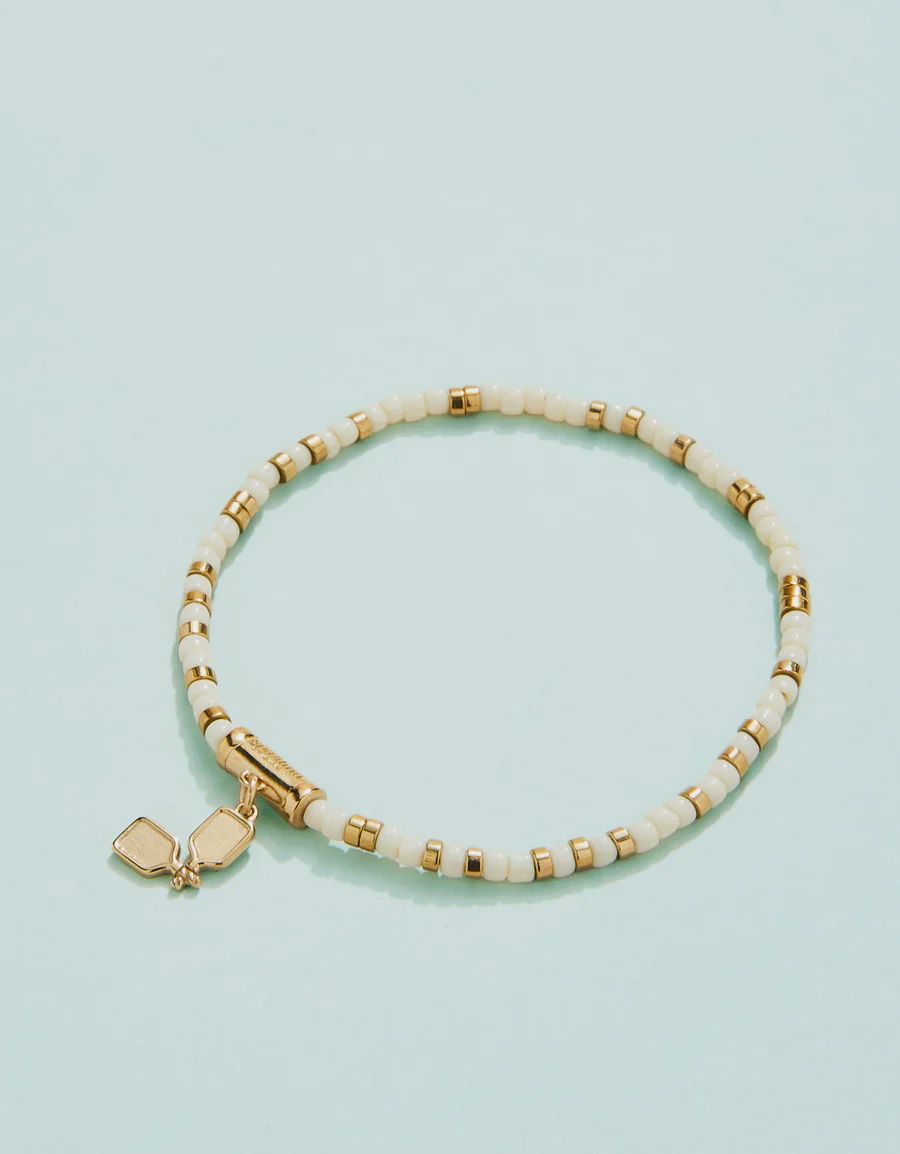 Pickleball Paddle Stretch Bracelet White