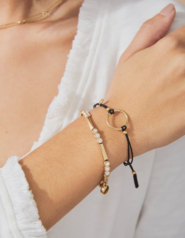 Endless Slide Bracelet Black Crystal