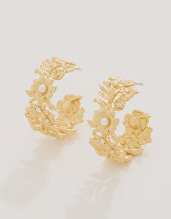 Posy Party Hoop Earrings Crystal