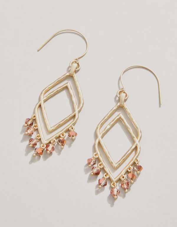 Beaded Deco Drama Earrings Bronze