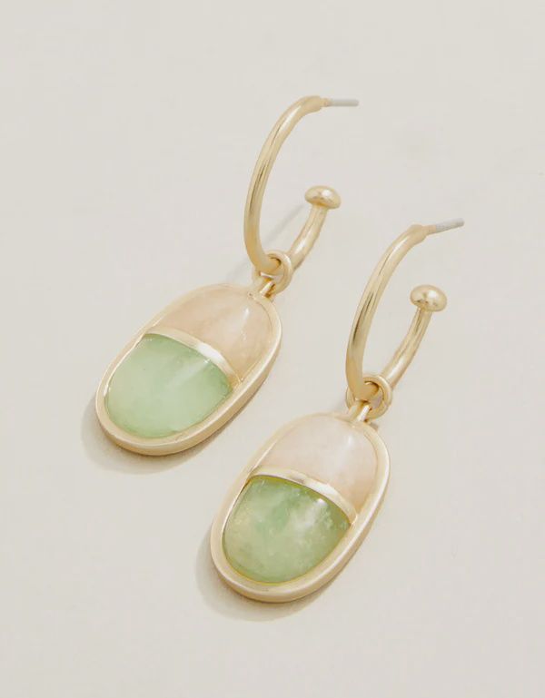 Twofold Earrings White/Jade
