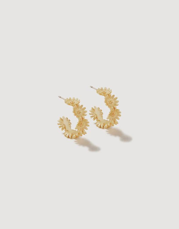 Daisy Hoop Earring Gold