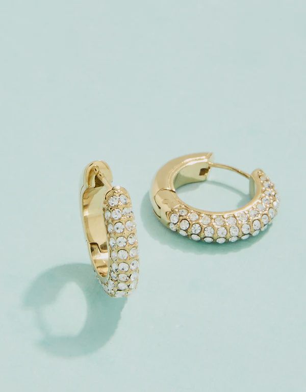 Shine On Pave Hoop Earrings 18mm Crystal