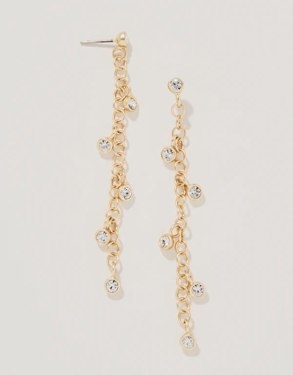 Swinging Chain Earrings Crystal
