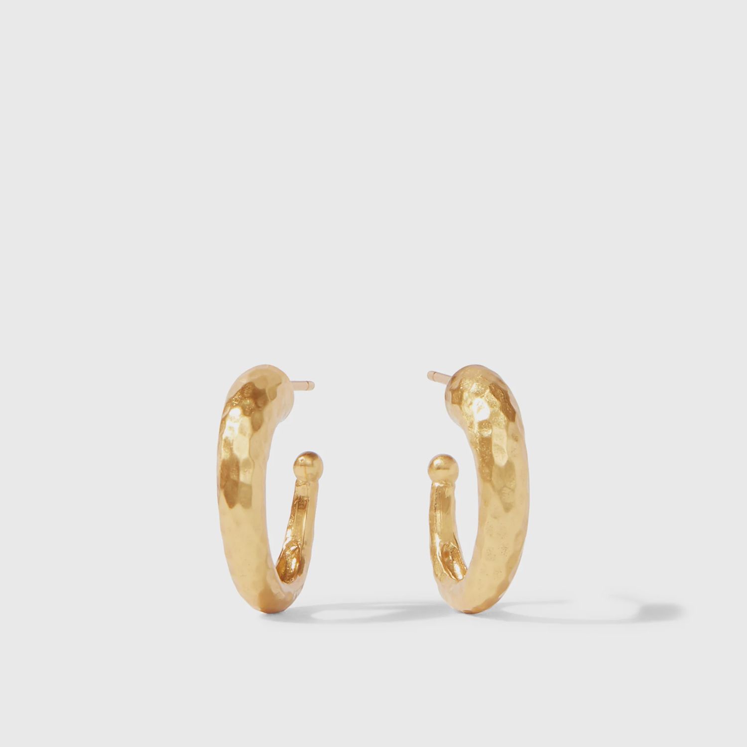 Julie Vos Hammered Hoop Earrings 24K Gold Plate, Colour: Gold, Size: Small