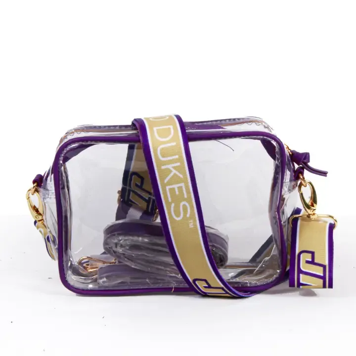 James Madison Dukes Bridget Clear Purse – Stadium Bag with Custom Strap