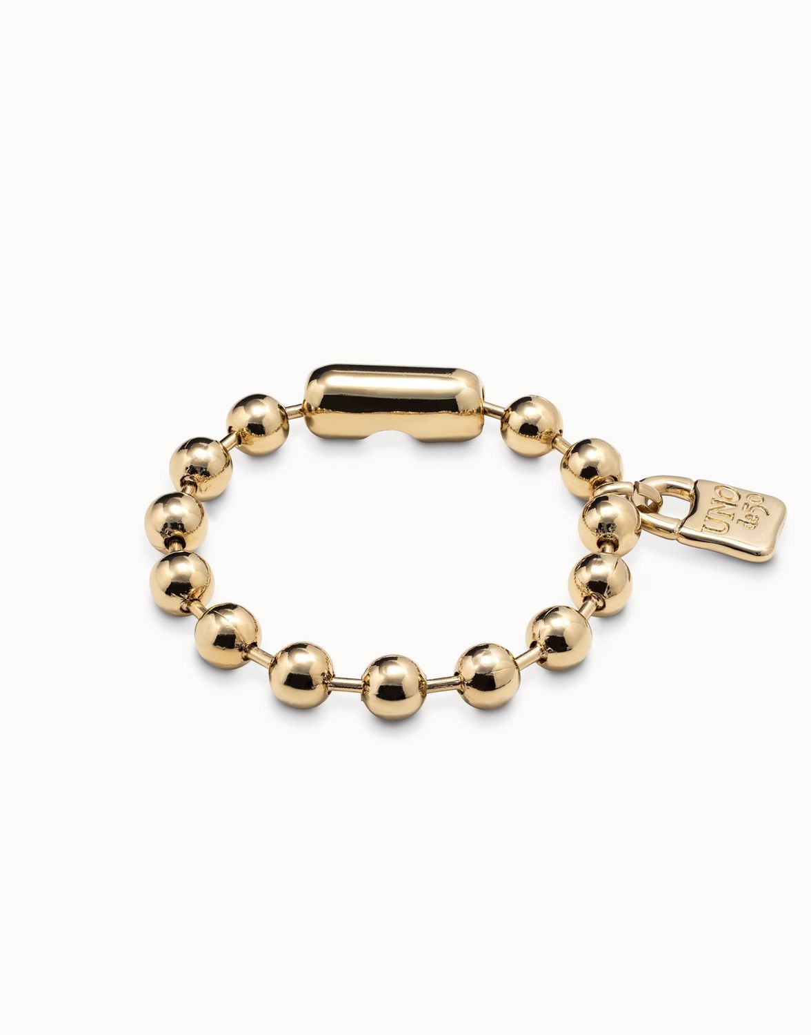 Uno de 50 Snowflake Handcrafted Unisex Bracelet, Colour: Gold, Size: M