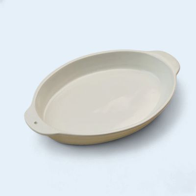 Oval Baker Pinstripes 16" Oven &amp; Microwave Safe