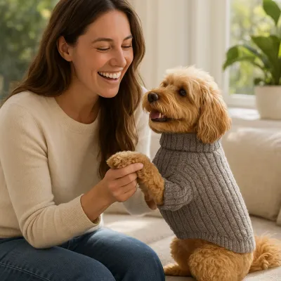 Barefoot Dreams CozyChic Ribbed Pet Sweater Warm Gray